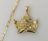 Plated Large Angel 4mm Figaro Chain Necklace