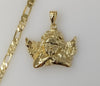 Plated Large Angel 5mm Figaro Chain Necklace