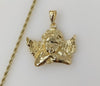 Plated Large Angel 3mm Rope/Braided Chain Necklace