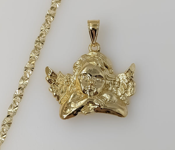 Plated Large Angel 4mm Star Chain Necklace