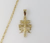 Plated Holy Cross of Caravaca 3mm Star Chain Necklace