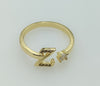 Plated Adjustable Initial Letter "Z" Ring