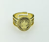 Plated Saint Benedict Adjustable Ring