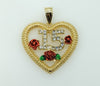 Plated Multicolor Heart "My 15" Quince Pendant