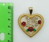 Plated Heart "My 15" Quince 4mm 14K Diamond Cut Figaro Chain Necklace