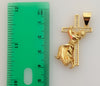 Plated Jesus Carrying Cross 4mm Figaro Chain Necklace