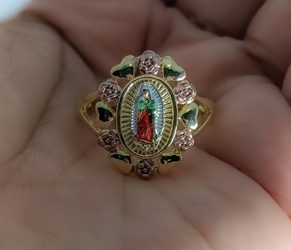 Plated Multicolor Virgin Mary Ring