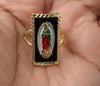 Plated Multicolor Virgin Mary Adjustable Ring