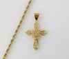Plated Cross 4mm Rope/Braided Chain Necklace