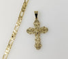 Plated Cross 5mm Figaro Chain Necklace