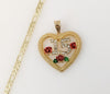 Plated Heart "My 15" Quince 4mm 14K Diamond Cut Figaro Chain Necklace