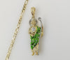 Plated Multicolor Saint Jude 4mm Figaro Chain Necklace