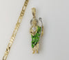 Plated Multicolor Saint Jude 5mm Figaro Chain Necklace