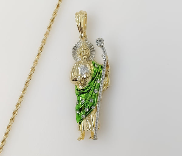 Plated Multicolor Saint Jude 2mm Rope/Braided Chain Necklace