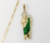 Plated Large Multicolor Saint Jude 3mm Figaro Chain Necklace