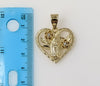 Plated Heart Virgin Mary 4mm Rope/Braided Chain Necklace
