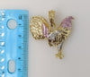 Plated Tri-Color Rooster 4mm Figaro Chain Necklace