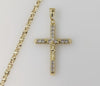 Plated Blinged Cross 4mm Star Chain Necklace