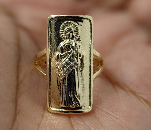 Plated Adjustable Saint Jude Ring