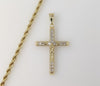 Plated Blinged Cross 4mm Rope/Braided Chain Necklace
