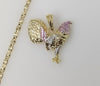 Plated Tri-Color Rooster 4mm Star Chain Necklace