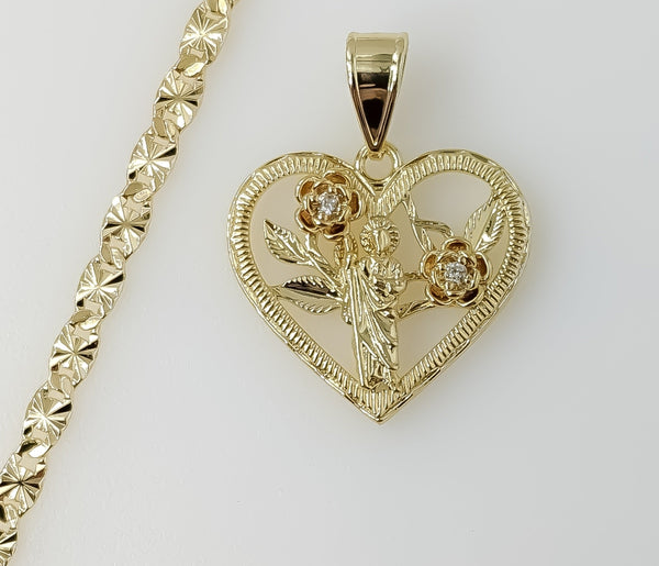 Plated Heart Saint Jude 4mm Star Chain Necklace