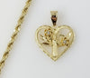 Plated Heart Saint Benedict 4mm Rope/Braided Chain Necklace