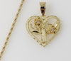 Plated Heart Saint Benedict 2mm Rope/Braided Chain Necklace