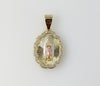 Plated Tri-Color Virgin Mary Pendant