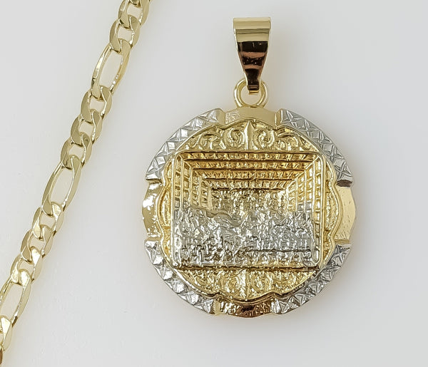Plated Multicolor The Last Supper 4mm Figaro Chain Necklace