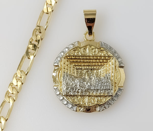Plated Multicolor The Last Supper 5mm Figaro Chain Necklace