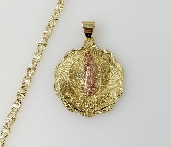 Plated Multicolor Virgin Mary 4mm Star Chain Necklace