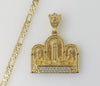 Plated The Last Supper 4mm 14K Diamond Cut Figaro Chain Necklace