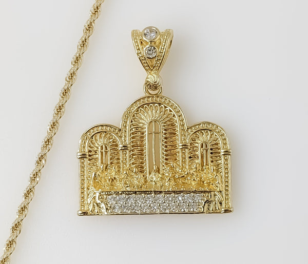 Plated The Last Supper 2mm Rope/Braided Chain Necklace