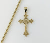 Plated Cross 4mm Rope/Braided Chain Necklace