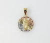 Plated Tri-Color Virgin Mary Pendant
