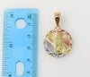 Plated Tri-Color Virgin Mary 4mm Rope/Braided Chain Necklace