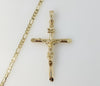 Plated Large Cross 4mm Figaro Chain Necklace