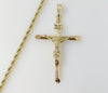 Plated Large Cross 4mm Rope/Braided Chain Necklace