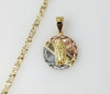 Plated Tri-Color Virgin Mary 4mm Star Chain Necklace