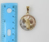 Plated Tri-Color Virgin Mary 3mm Rope/Braided Chain Necklace