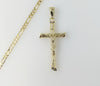 Plated Cross 3mm Figaro Chain Necklace