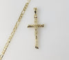 Plated Cross 4mm Figaro Chain Necklace