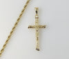 Plated Cross 4mm Rope/Braided Chain Necklace