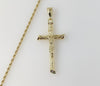 Plated Cross 2mm Rope/Braided Chain Necklace