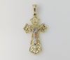 Plated Tri-Color Cross Pendant