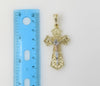Plated Tri-Color Cross 4mm Figaro Chain Necklace