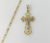 Plated Tri-Color Cross 4mm Star Chain Necklace