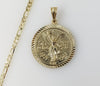 Plated Mexican Centenario 4mm Figaro Chain Necklace