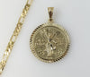 Plated Mexican Centenario 5mm Figaro Chain Necklace